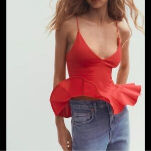 Zara PEPLUM TOP WITH POPLIN MATERIAL